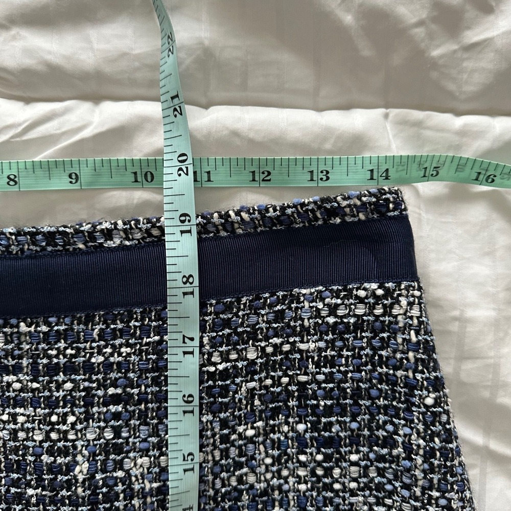 Brooks Brothers Blue & White Tweed Mini Skirt -‎ Woven Italy - Bemberg Lined - 4 - Picture 6 of 6